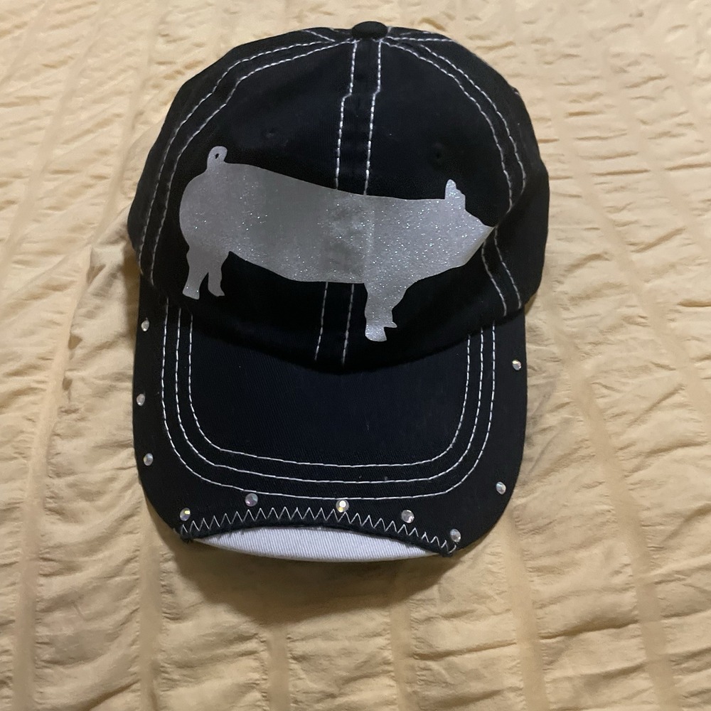 Rhinestones And Glitter  Pig Hog Swine‎ Ball Cap